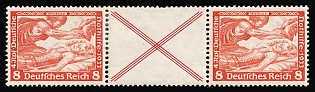 1933 8pf Third Reich, Germany, Se-tenant, Zusammendrucke