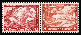1933 Third Reich, Germany, Se-tenant, Zusammendrucke