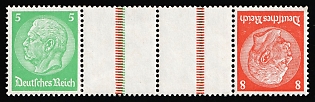 1934 Third Reich, Germany, Gutter Pair, Tete-beche, Se-tenant, Zusammendrucke