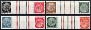 1937-39 Third Reich, Germany, Gutter Pairs, Tete-beches, Se-tenants, Zusammendrucke