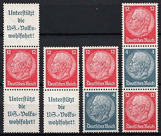 1937-39 Third Reich, Germany, Se-tenants, Zusammendrucke
