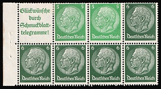 1940-41 2x5pf, 5x6pf Third Reich, Germany, Se-tenant, Zusammendrucke, Booklet pane