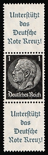 1940-41 1pf Third Reich, Germany, Se-tenant, Zusammendrucke