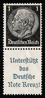 1940-41 1pf Third Reich, Germany, Se-tenant, Zusammendrucke