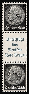 1940-41 1pf Third Reich, Germany, Se-tenant, Zusammendrucke