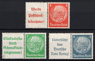 1940-41 Third Reich, Germany, Se-tenants, Zusammendrucke