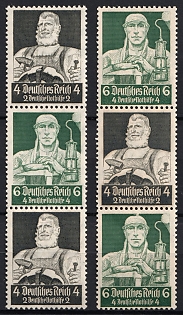 1934 Third Reich, Germany, Se-tenants, Zusammendrucke