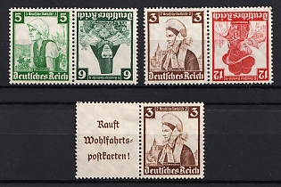 1935 Third Reich, Germany, Tete-beches, Se-tenants, Zusammendrucke