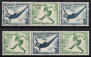 1936 Third Reich, Germany, Se-tenants, Zusammendrucke, Signed
