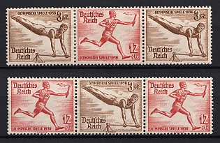 1936 Third Reich, Germany, Se-tenants, Zusammendrucke