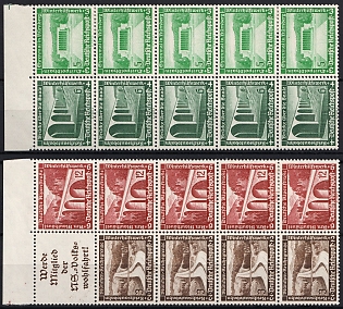 1936 5x5pf, 5x6pf, 5x12pf, 4x3pf Third Reich, Germany, Se-tenants, Zusammendrucke, Booklet panes