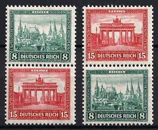 1930 Weimar Republic, Germany, Se-tenants, Zusammendrucke