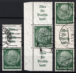 1936-37 6pf Third Reich, Germany, Se-tenants, Zusammendrucke