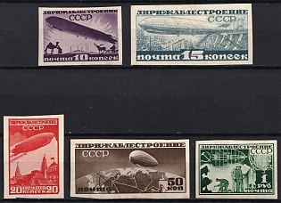 1931 Airship Construction in USSR, Soviet Union, USSR, Imperforate, Airmail, Complete Set