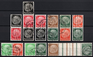 1937-39 Third Reich, Germany, Gutter Pair, Tete-beche, Se-tenants, Zusammendrucke