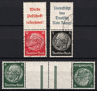 1940-41 Third Reich, Germany, Gutter Pair, Tete-beche, Se-tenants, Zusammendrucke