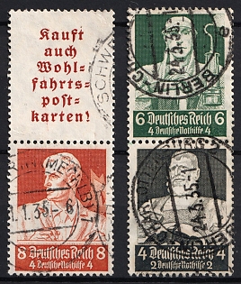 1934 Third Reich, Germany, Se-tenants, Zusammendrucke