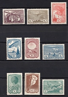 1938 The Air Sport in the USSR, Soviet Union, USSR, Russia, Airmail, Complete Set