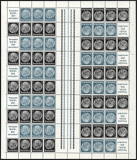 1939 Third Reich, Germany, Gutter Tete-beche Complete Stamp Booklet Sheet, Se-tenant, Zusammendrucke