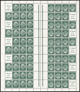 1940-41 Third Reich, Germany, Gutter Tete-beche Complete Stamp Booklet Sheet, Se-tenant, Zusammendrucke
