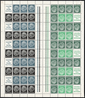1940-41 Third Reich, Germany, Gutter Tete-beche Complete Stamp Booklet Sheet, Se-tenant, Zusammendrucke