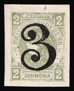 1887 3pf on 2pf Braunschweig, Germany Local Post, Private City Mail