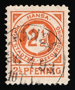 1893 2.5pf Breslau 'E. Privat-Stadtbrief-Beförderung Hansa (Private City Letter Delivery Hansa)', Germany Local Post, Private City Mail, Circular Cancellation