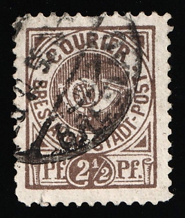 1896 2.5pf Breslau 'G. Breslauer Stadtpost Courier (Breslau City Post Courier)', Germany Local Post, Private City Mail, Circular Cancellation