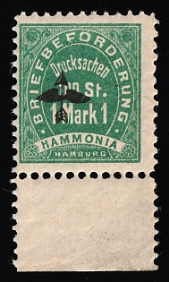 1887 1m Chemnitz, Germany Local Post, Private City Mail, Margin