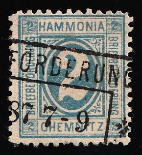 1887 2pf Chemnitz, Germany Local Post, Private City Mail, Rectangular Cancellation