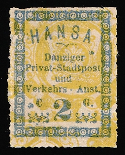 1886 2pf Danzig, Germany Local Post, Private City Mail