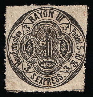 1866 3ngr Dresden 'A. Express-Compagnie (Express Company)', Germany Local Post, Private City Mail