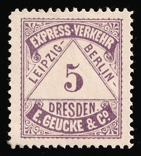 1886 5pf Dresden 'B. Express-Packet-Verkehr (Express Parcel Traffic)', Germany Local Post, Private City Mail