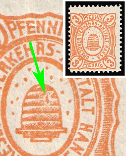 1897-98 3pf Dresden 'C. Dresdner Verkehrs-Anstalt Hansa (Dresden Transport Company Hansa)', Germany Local Post, Private City Mail, Orange Spot on Beehive