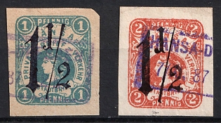1887 Dresden 'C. Dresdner Verkehrs-Anstalt Hansa (Dresden Transport Company Hansa)', Germany Local Post, Private City Mail, Violet Rectangular Cancellations