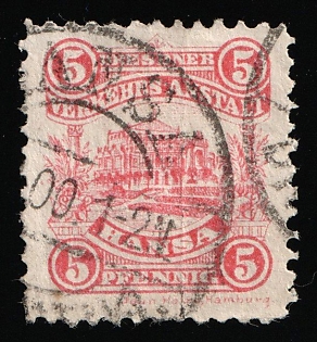 1888 5pf Dresden 'C. Dresdner Verkehrs-Anstalt Hansa (Dresden Transport Company Hansa)', Germany Local Post, Private City Mail, Circular Cancellation