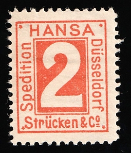 1898 2pf Dusseldorf 'C. Hansa Spedition Strücken & Co. (Hansa Forwarding Strücken & Co.)', Germany Local Post, Private City Mail