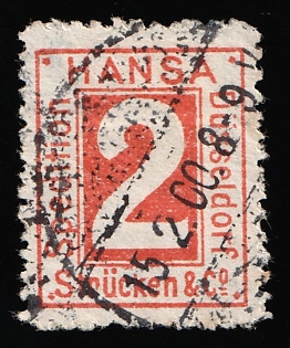 1898 2pf Dusseldorf 'C. Hansa Spedition Strücken & Co. (Hansa Forwarding Strücken & Co.)', Germany Local Post, Private City Mail, Circular Datestamp '15 Feb 1900'