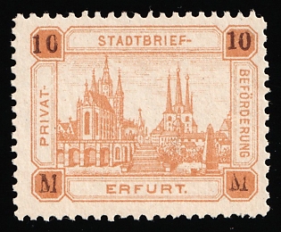 1888 10m Erfurt, Germany Local Post, Private City Mail