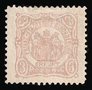 1889-92 3pf Erfurt, Germany Local Post, Private City Mail