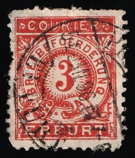 1896 3pf Erfurt 'B. Courier (Courier)', Germany Local Post, Private City Mail, Circular Cancellation