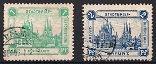 1888 Erfurt 'A. Privat-Stadtbrief-Beförderung (Private City Letter Delivery)', Germany Local Post, Private City Mail, Circular Cancellations