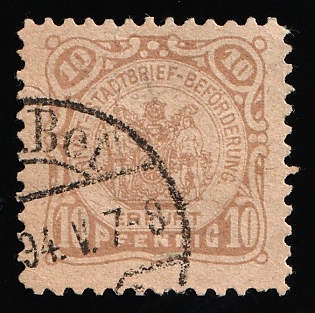 1888 10pf Erfurt 'A. Privat-Stadtbrief-Beförderung (Private City Letter Delivery)', Germany Local Post, Private City Mail, Circular Cancellation