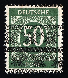 1948 50pf British and American Zones of Occupation, Allied Occupation, Germany, DOUBLE Overprint, Signed