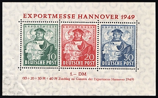 1949 British and American Zones of Occupation, Allied Occupation, Germany, Souvenir Sheet