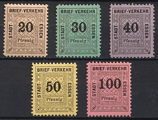 1888 Essen 'A. Privat-Stadt-Post (Private City Post)', Germany Local Post, Private City Mail, Complete Set