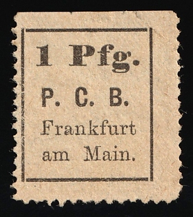 1886 1pf Frankfurt 'B. Drucksachen- & Circular-Beförderung (Printed Matter & Circular Delivery)', Germany Local Post, Private City Mail, MISSED Perforation