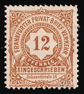 1888 12pf Frankfurt 'A. Privat-Brief-Verkehr (Private Letter Traffic)', Germany Local Post, Private City Mail