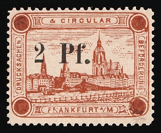 1891 2pf Frankfurt 'B. Drucksachen- & Circular-Beförderung (Printed Matter & Circular Delivery)', Germany Local Post, Private City Mail