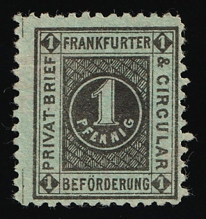 1895 1pf Frankfurt 'C. Frankfurter Privat-Brief- & Circular-Beförderung (Frankfurt Private Letter & Circular Delivery)', Germany Local Post, Private City Mail